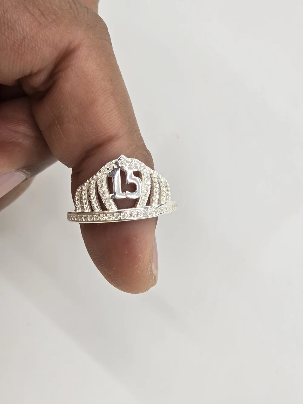 925 Sterling Silver Quincenera Croen Ring For Women